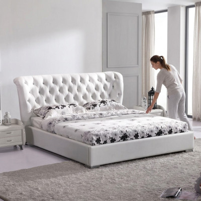 Chesterfield lit Chambre Lits Textile 180x200cm Velours Grand Lits Hôtel neuf