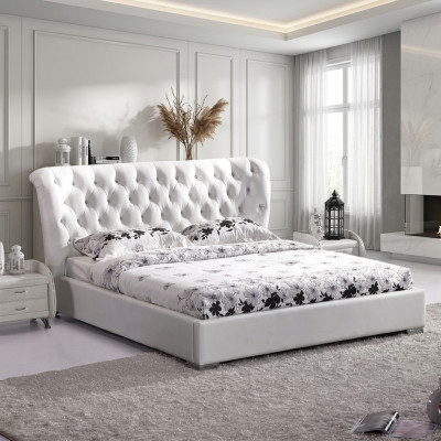 Chesterfield lit Chambre Lits Textile 180x200cm Velours Grand Lits Hôtel neuf