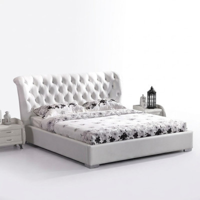 Chesterfield lit Chambre Lits Textile 180x200cm Velours Grand Lits Hôtel neuf
