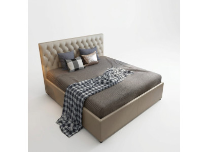 Lit design Chesterfield Chambre en cuir synthétique Rembourrage 140/160/180/200 cm