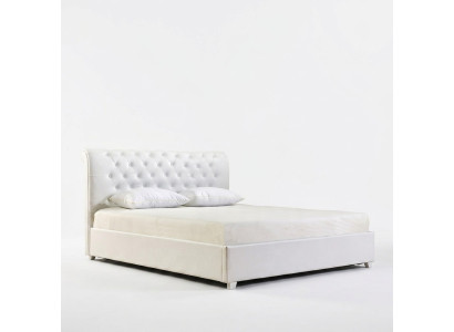 Lit designer Chesterfield pour chambre en cuir synthétique Matelassage 140/160/180/200 cm