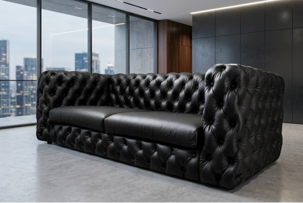 Canapé 3 places Chesterfield noir Designer Luxury Suite