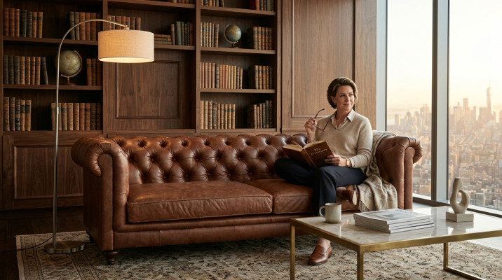 Canapé Chesterfield en tissu pour canapé canapé en cuir Canapés Suite 3 places