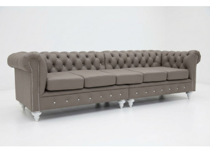 Canapé Chesterfield en tissu rembourré Canapés en cuir Canapé Rembourrage 5 places