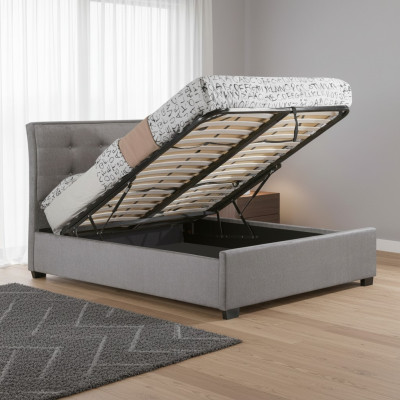 Designer Chesterfield Lit double de luxe en simili-cuir taupe