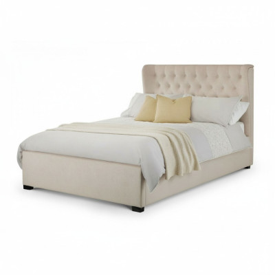 Chesterfield Design Revêtement Lit anglais Lit double Lits Beige 160/180x200