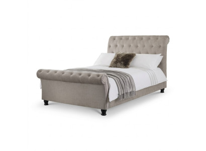 Chesterfield Design Upholstery English Bed Gray 160/180x200 Lit double Lits