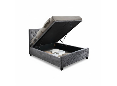 Chesterfield Lit Designer Chambre Textile Revêtement Cuir 140/160/180/200 cm