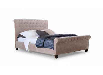 Lit en velours de design Chesterfield Luxe Textile Lit Chambre Double 160x200cm