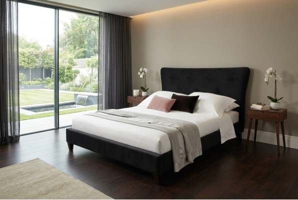 Chesterfield Hôtel Lit Double en Cuir Chambre Literie de Luxe Lits 140x200cm