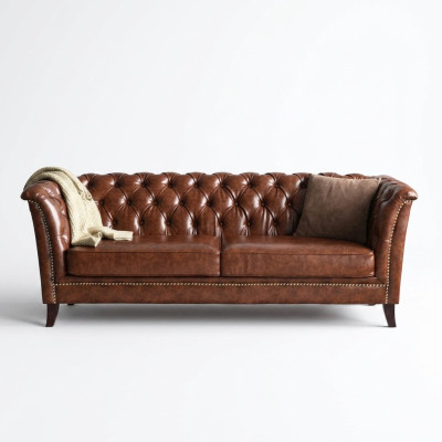 Canapé Chesterfield en cuir design, canapé de luxe, canapé classique 2 places, neuf