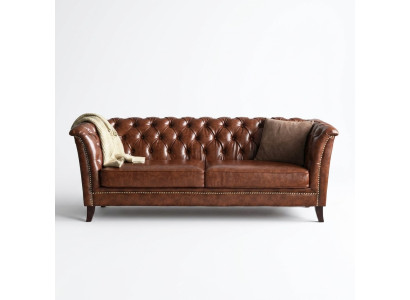 Canapé Chesterfield en cuir design, canapé de luxe, canapé classique 2 places, neuf