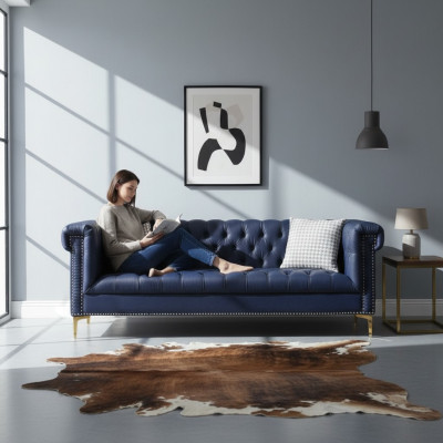 Mobilier de style anglais Chesterfield Canapé 3 places Rose Turkis 3 places Canapé bleu