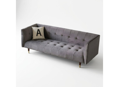 Moderne Chesterfield 3 places gris canapé de luxe pour salon