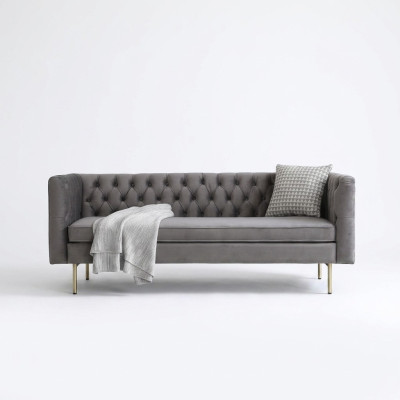 Canapé Luxe Tissu Chesterfield Canapé Canapés Rembourrage 3 Places Meubles Italiens