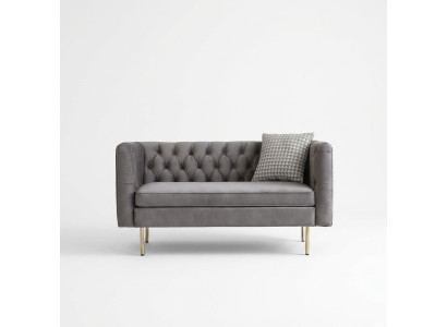 Canapé Chesterfield deux places style anglais, rose, turquoise, jaune, bleu.