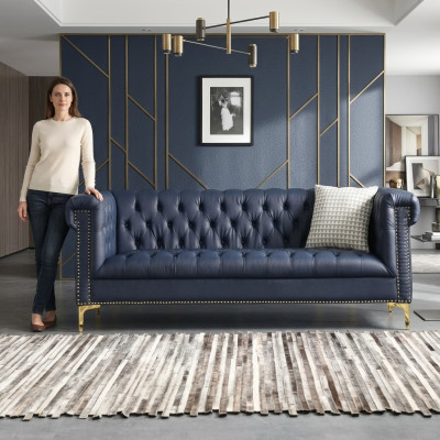 Chesterfield Canapé en cuir Design Luxury Sofa Canapé Classique 3 places neuf