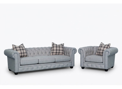 Canapé Chesterfield Ensemble Canapé Canapé Rembourrage 3+1 Places Canapé en Cuir Tissu Neuf