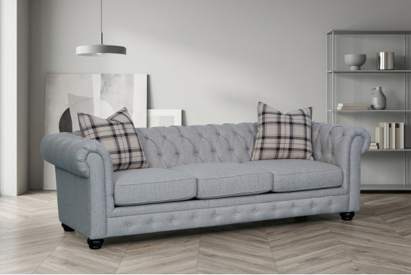 Canapé Chesterfield 3 places Sofa en tissu Canapé d'assise 3 places Neuf