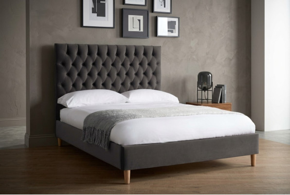 Lit Chesterfield Lit rembourré de luxe Lit double Design Bedroom Lits