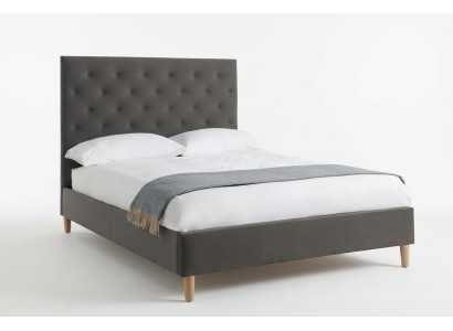 Conception de tapisserie de lit de luxe double de design de lit Gris Chesterfield Chambre de sommeil d'hôtel