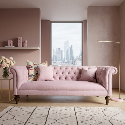 Chesterfield Textile Canapé Design Sofa de Luxe Canapé Classique 3 Places Neuf