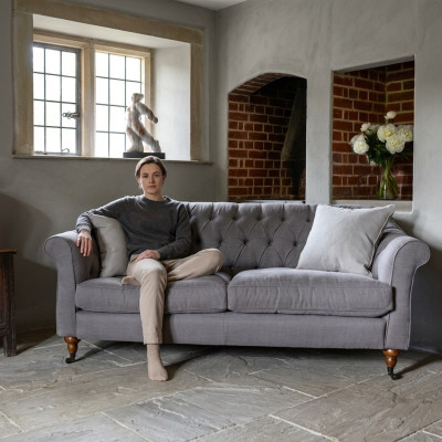 Canapé Chesterfield 3 places en tissu, canapé, ensemble de sièges rembourrés 3 places Neuf