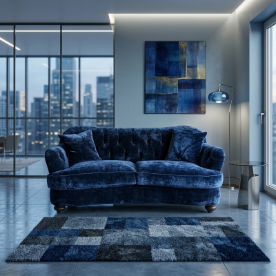 Canapé de luxe en textile Chesterfield Canapés Tissus d'ameublement 3 places Tissu neuf