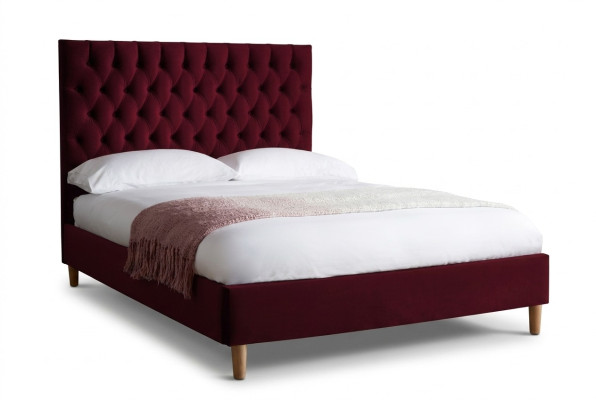Lit Chesterfield rouge Lit rembourré Lit double Lits Grand lit XXL Lit de luxe Designer