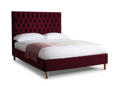Lit Chesterfield rouge Lit rembourré Lit double Lits Grand lit XXL Lit de luxe Designer