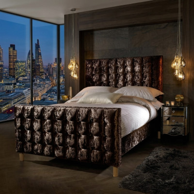 Chesterfield Lit Lit rembourré Lit double Lits Grand XXL Designer Lit de luxe Velours