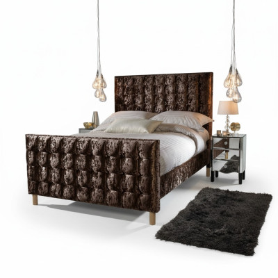 Chesterfield Lit Lit rembourré Lit double Lits Grand XXL Designer Lit de luxe Velours