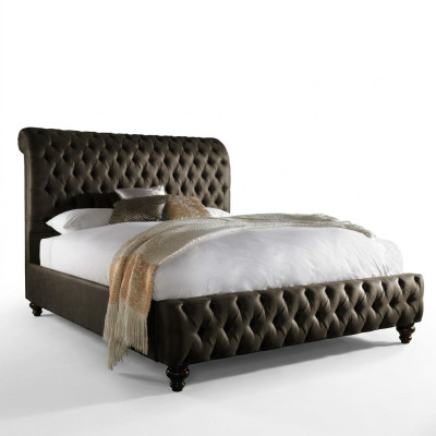 Chesterfield Textil Bett Schlafzimmer Betten Doppel Polsterung 140/160/180/200 cm