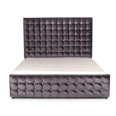 Designer lit Chesterfield noir avec des pierres de cristal meubles de luxe