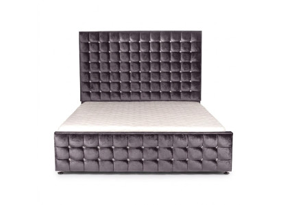Designer lit Chesterfield noir avec des pierres de cristal meubles de luxe
