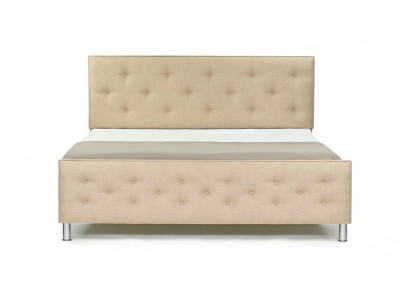 Lit Chesterfield en tissu, lit double de luxe, lit de chambre design, lits neufs.