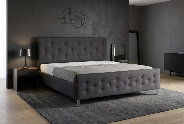 Chesterfield Bett Lit rembourré Lit double Lits Grand XXL Lit de designer de luxe Neuf