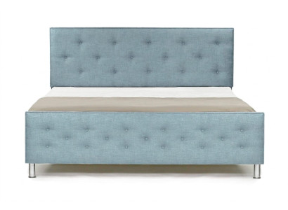 Chesterfield Design Lits anglais 140/160/180x200 Lits Lit double Tissu turquoise