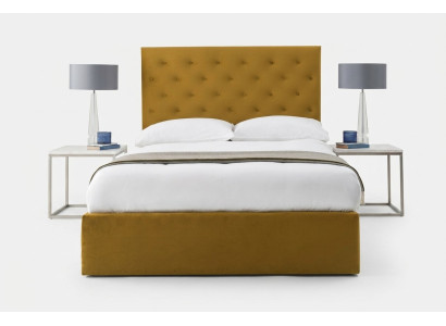 Lit Chesterfield anglais Designer Cadres de lits en tissu textile or