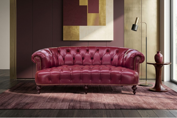 Designer Chesterfield canapé trois places canapé rose design de luxe