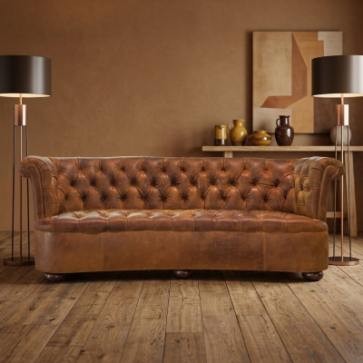 Chesterfield Canapé en cuir Design Luxueux Canapé Classique 3 Places nouveau