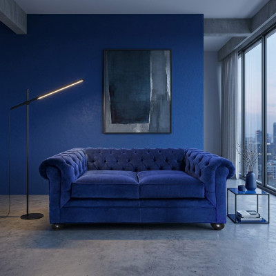 Canapé Chesterfield de luxe en cuir pour siège rembourré Ensemble de sièges 2+1 Canapés nouveau
