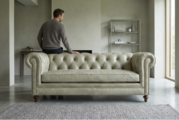 Canapé de luxe Chesterfield en cuir, ensemble de sièges rembourrés, nouveau canapé 3-2-1 places