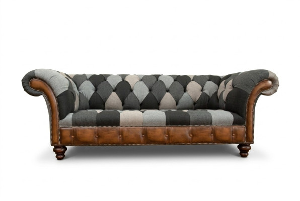 Canapé design Chesterfield 3 places Canapé Tissu Siège Canapé Rembourré Sofas