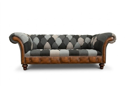 Canapé design Chesterfield 3 places Canapé Tissu Siège Canapé Rembourré Sofas