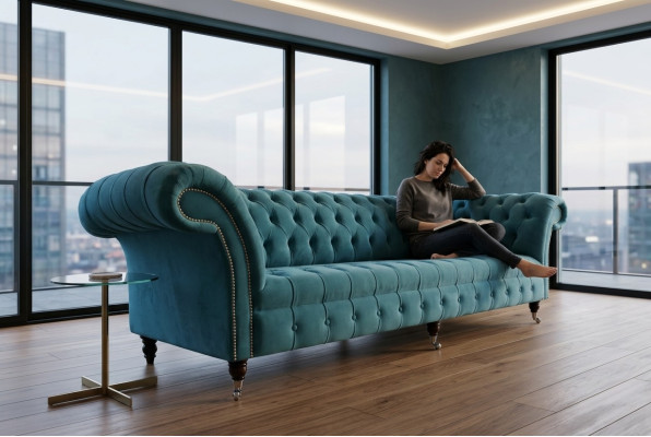 Canapé Chesterfield xxl grand canapé canapé en velours en cuir en tissu canapés 4 places