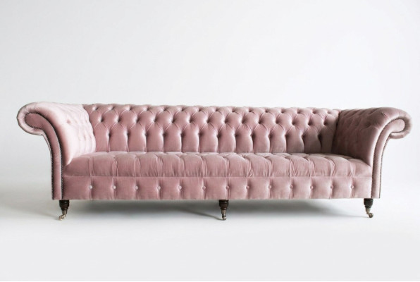 Canapé Chesterfield XXL grand canapé canapé en velours Cuir Textile Rembourrage 4 places neuf