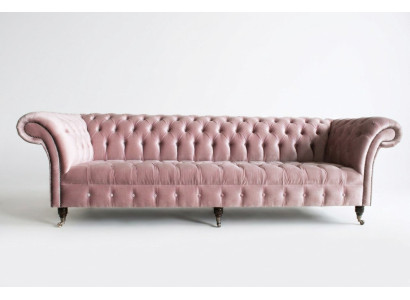 Canapé Chesterfield XXL grand canapé canapé en velours Cuir Textile Rembourrage 4 places neuf