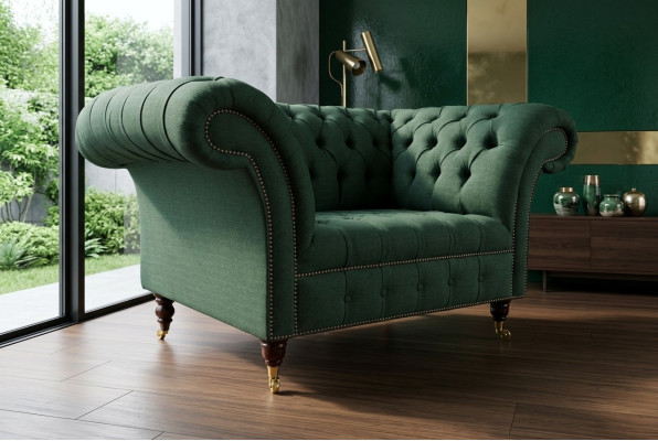 Canapé rembourré en tissu Chesterfield ensemble de canapés 1,5 places et trois places.
