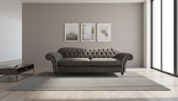 Chesterfield Canapé en tissu Canapé canapé set 4 places Suite Design Canapé moderne